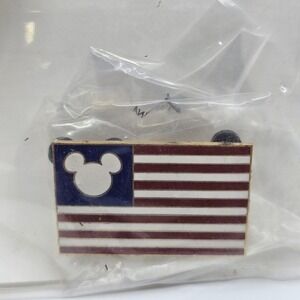 Disney Flag Pin Patriotic Mickey Mouse Catalogue Pin back American Flag